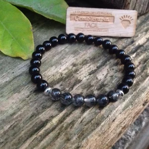 Pulsera Cuarzo Turmalina doble